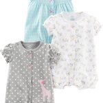 Simple Joys by Carter's Baby Girls' Snap-Up Rompers, Pack of 3